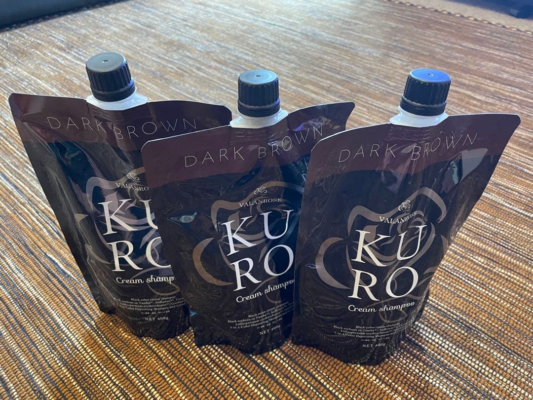 KURO ダークブラウン クリームシャンプー 3本セット VALANROSE（バランローズ） KUROクリームシャンプー 3個セット(400g×3