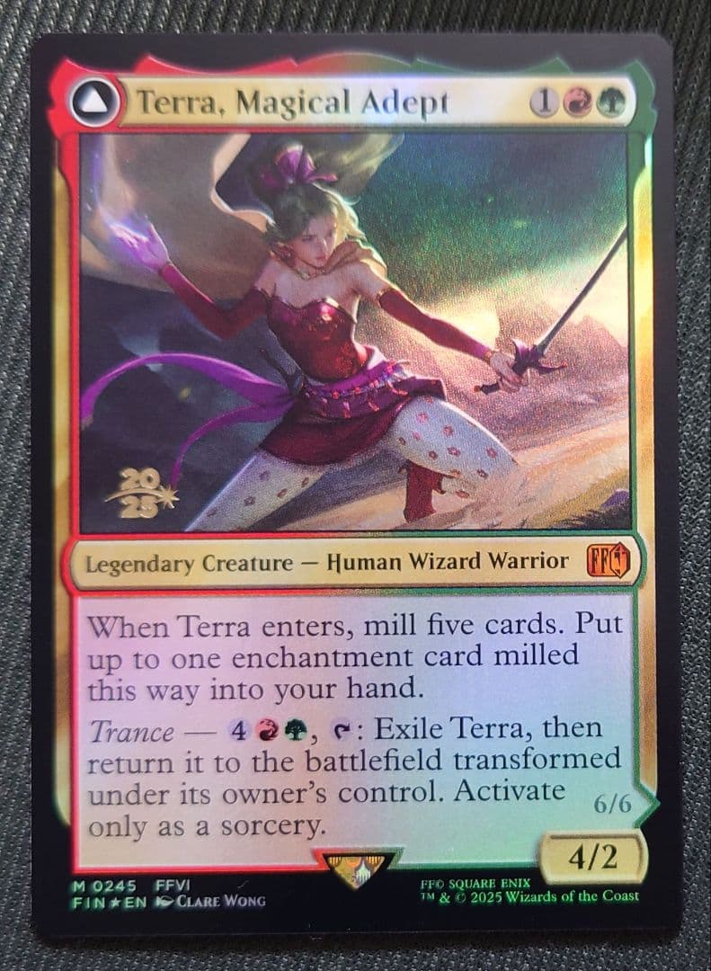 mtg 稀少エラー 反転ホロ 魔導戦士ティナ 金箔 プレリリース プロモ fin
