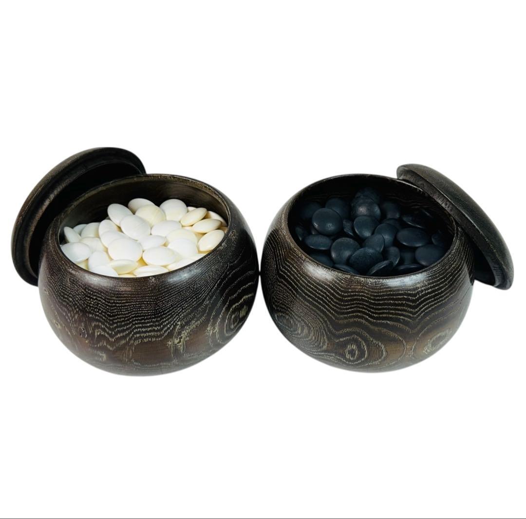 囲碁 30号 蛤碁石 那智黒 碁石 碁笥セット ②