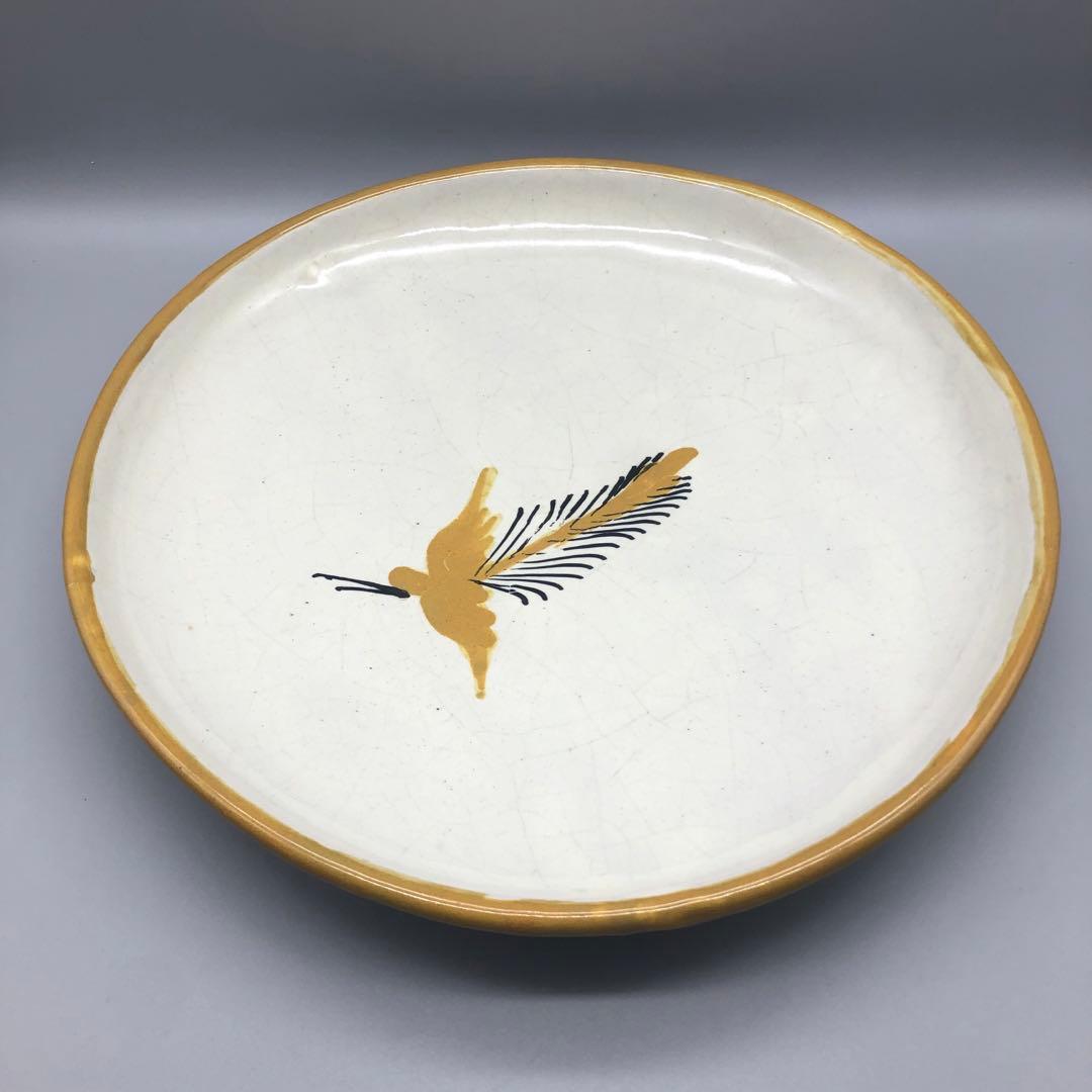 メキシコプエブラタラベラ焼ビンテージ陶器伝統工芸鳥バード大皿プレート36cm