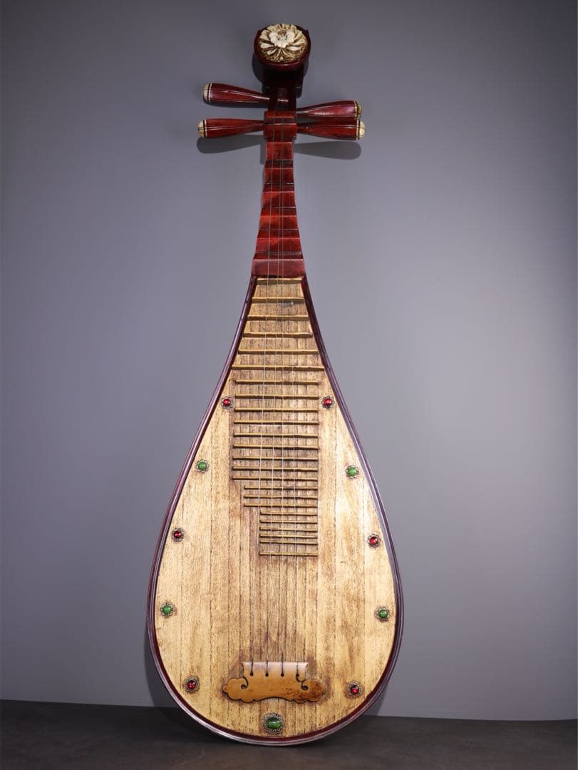 珍品　天然 桐木製 琵琶 びわ　妖精図　音質が美しい インテリア