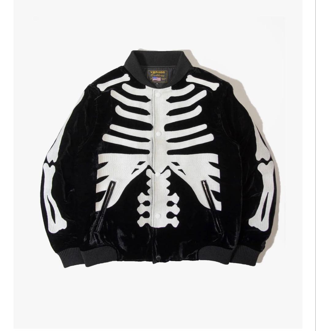 VANSON SKELTON BONES VELOURS JK ベロア