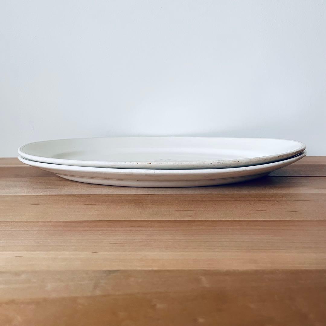 オーバルプレート ホワイト リム オーバル皿 大皿 平皿 アンティーク