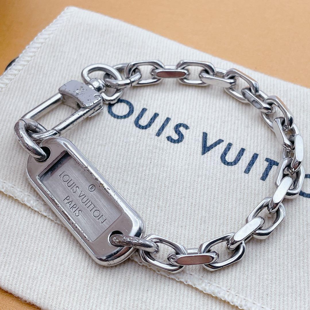 LOUIS VUITTON ブレスレット　ブラスレ　チェーン　プレート　タグ