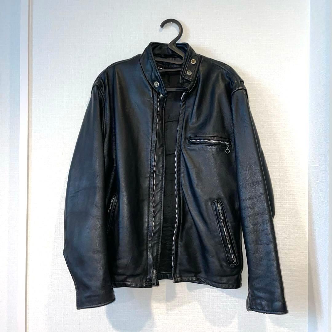 【難あり】schott シングルライダース 641 ブラック 本革 34 Schott N.Y.C（ショット） SCHOTT 641 スタンドカラー シングル