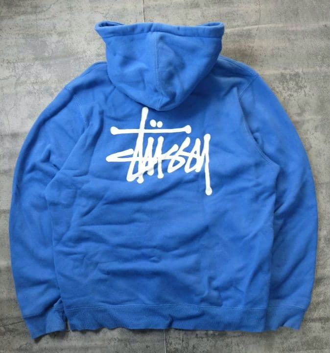 【希少】90s old stussy ビッグバックロゴ パーカー ブルー y2k