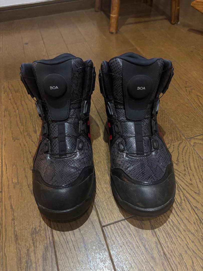 ASICS BOAシステム安全靴 ブラック/クランベリー