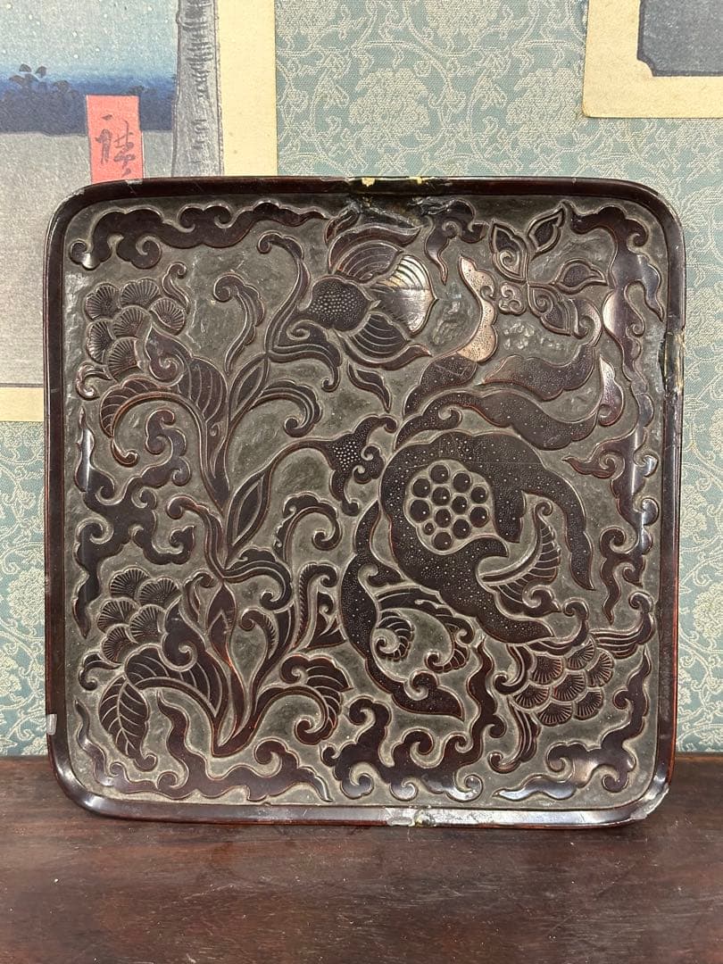 中國宋時代漆盤 古漆器 唐木 中國古美術 唐物 宋時代 東洋雕刻 長 18cm 中国文物第五集中国古代漆器——东方的神秘上Ancient Chinese