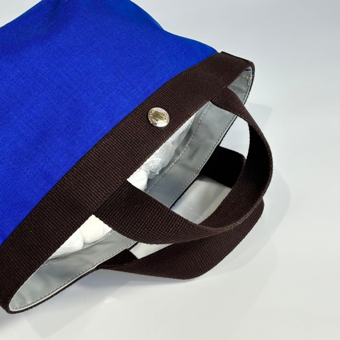 極美品 エルベシャプリエ 701C 舟形トート S インディゴ×モカ ブルー