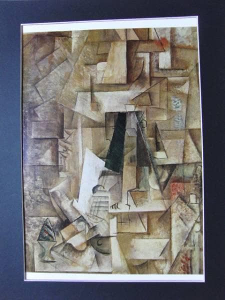 ピカソ　Homme a la guitare,.希少な額装用画集より、版上サイン