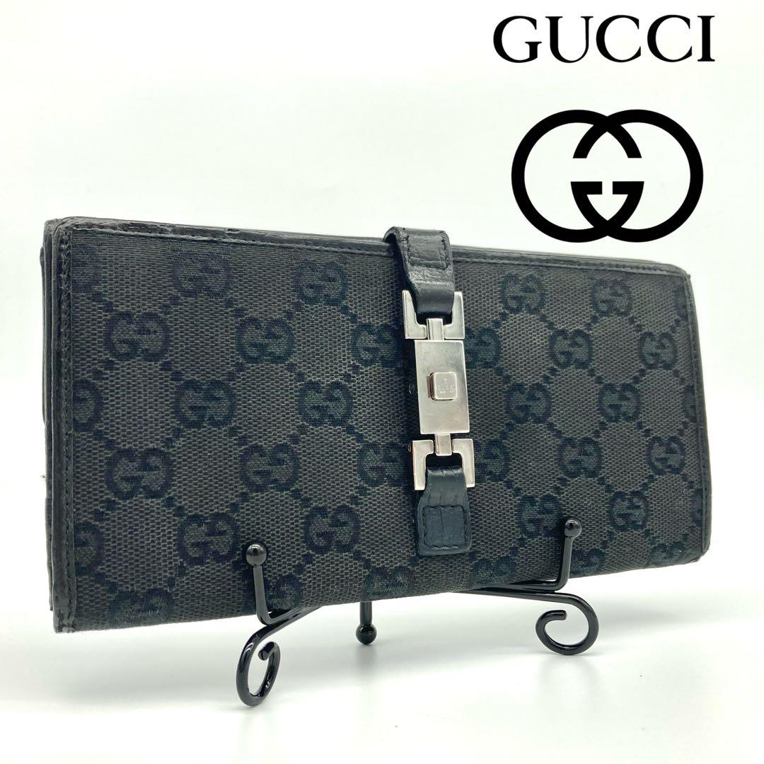 GUCCI グッチ ジャッキー 長財布 GGキャンバス レザー ブラック GUCCI（グッチ） ［飯能本店］GUCCI ジャッキー 1961 チェーン