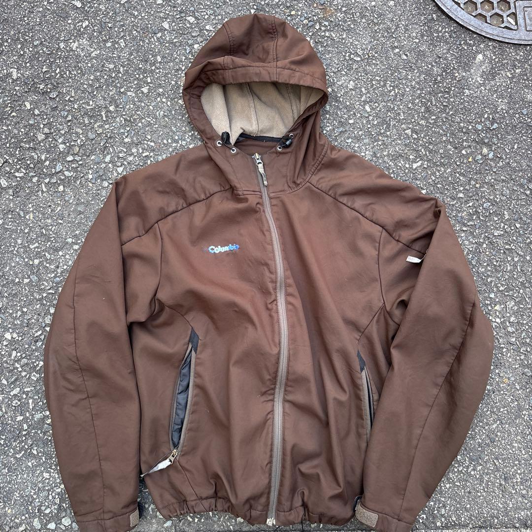 90s Columbia ナイロンジャケット ブラウン マウンテンパーカー 90年代 Columbia コロンビア CONVERT ハイネック スノーボードパーカー