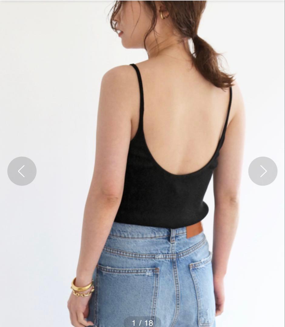 【新品】Deuxieme Classe 定番リブキャミソール 黒 綿100%