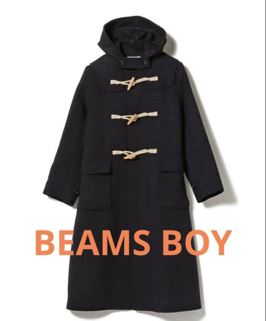 BEAMSBOY ビームスボーイ メルトン　ロング　ダッフルコート ネイビー