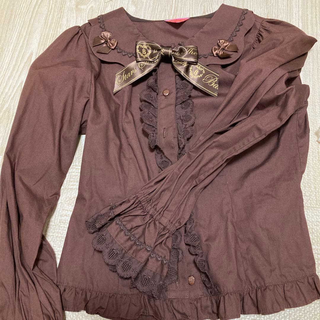 BABY,THE STARS Strawberry Lovesブラウス ブラウン USED】Strawberry Loves Chocolateブラウス | BABY, THE STARS SHINE