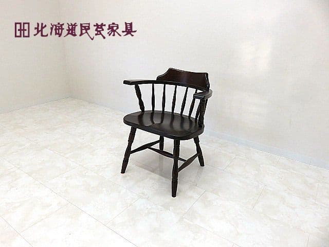 ユ*ン様 北海道民芸家具 樺無垢材キャプテンチェア 　ボウバックチェア/ウィンザ