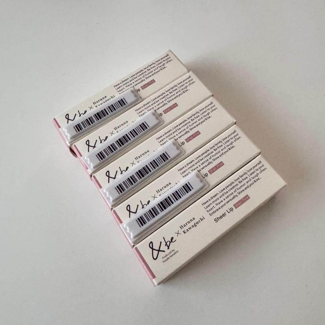 川口春奈 コラボ シアーリップ シェルピンク 　&be 5本