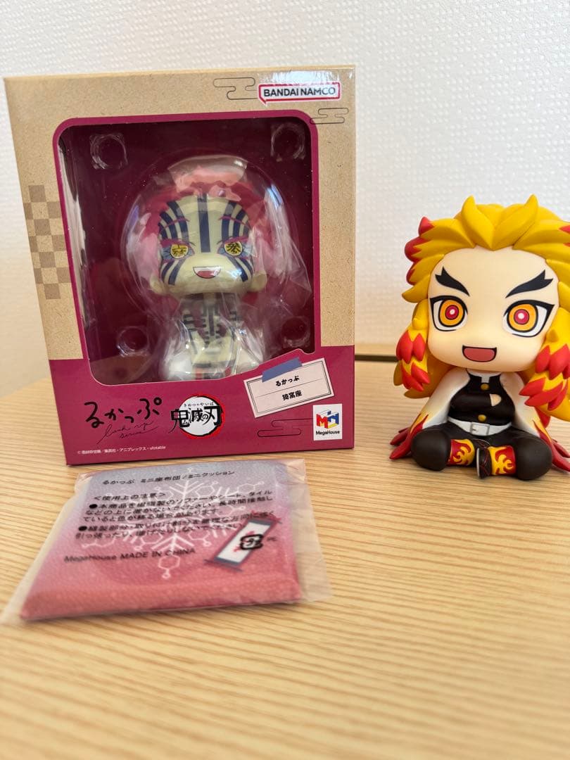 るかっぷ鬼滅の刃 猗窩座（新品未開封・座布団付き）煉獄杏寿郎箱無し宿敵2体セット