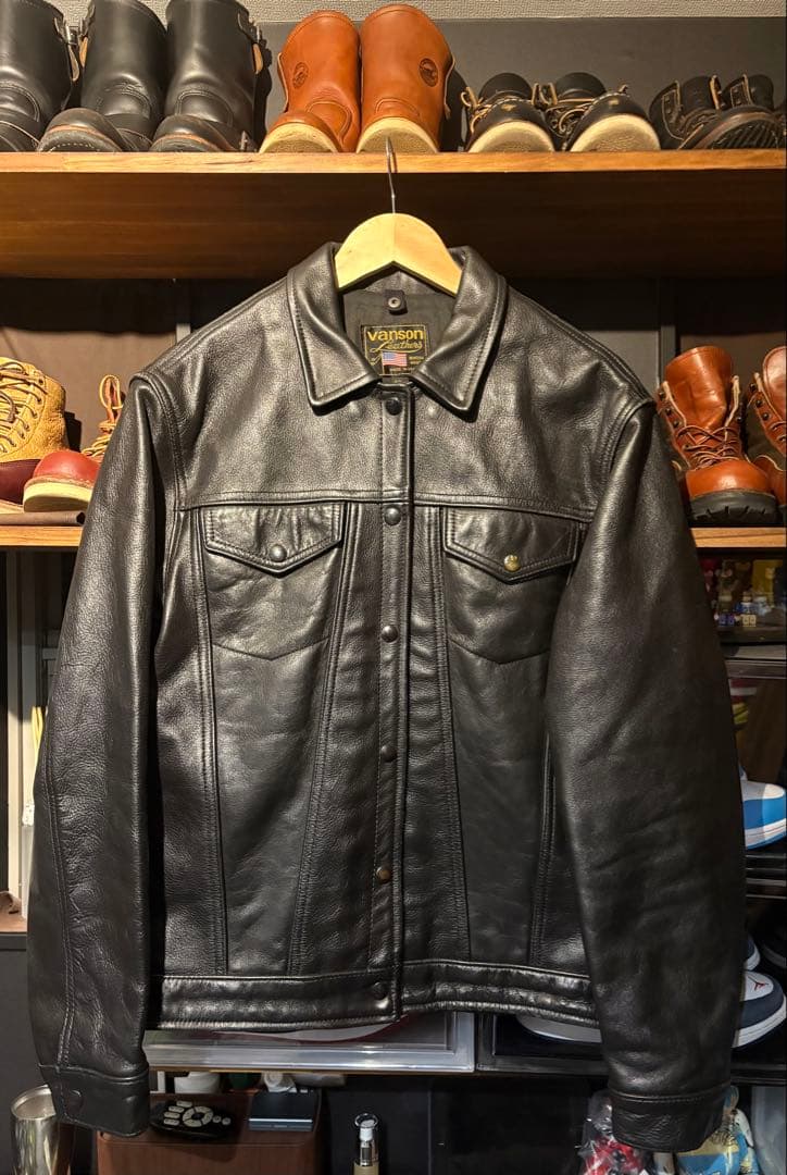 最終値下げ　VANSON DJCB 3rdレザージャケット　42 トラッカー