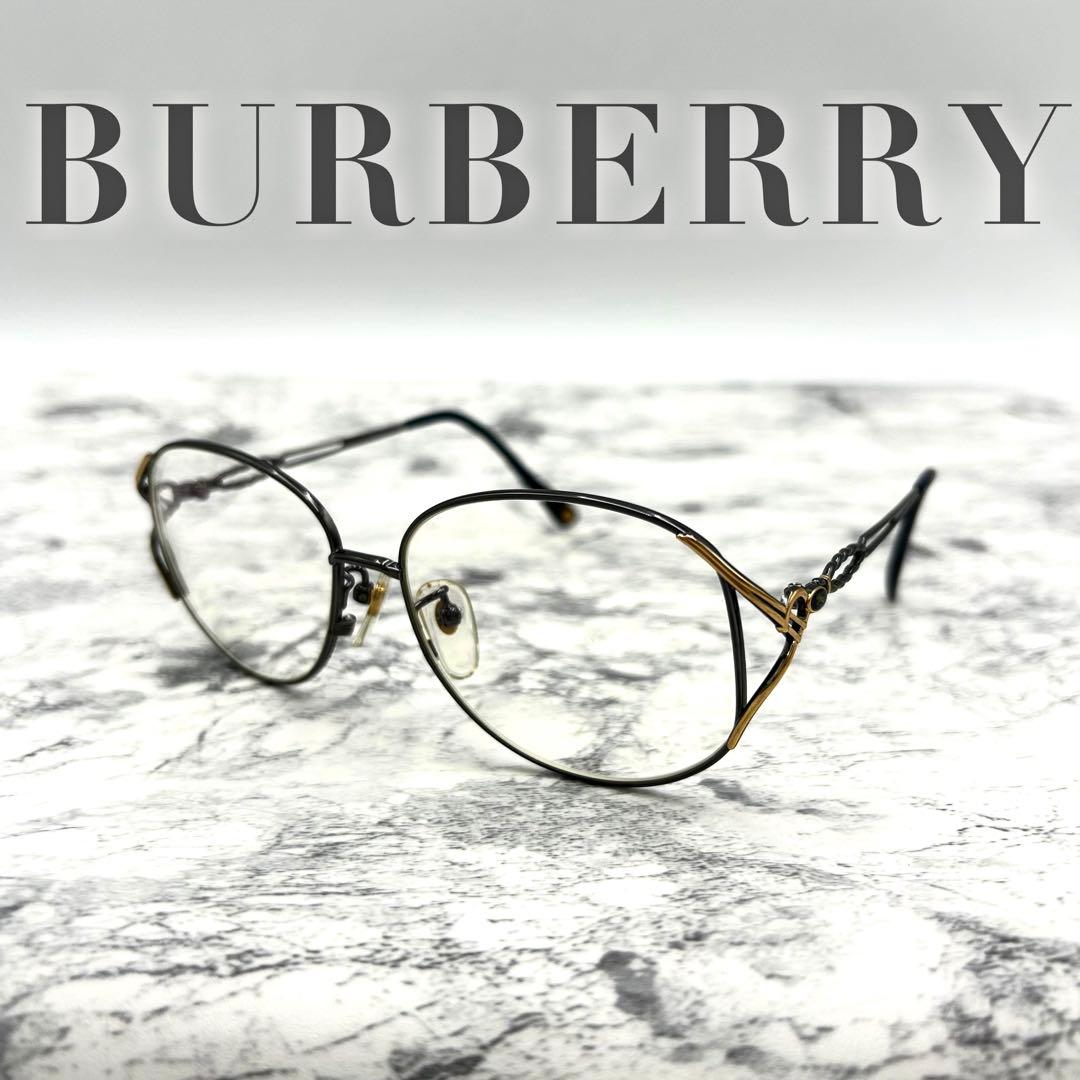 美品　BURBERRY　メガネ　ゴールドフレーム　472　眼鏡　バーバリー バーバリー BURBERRY メガネ 眼鏡 アイウェア レディース メンズ