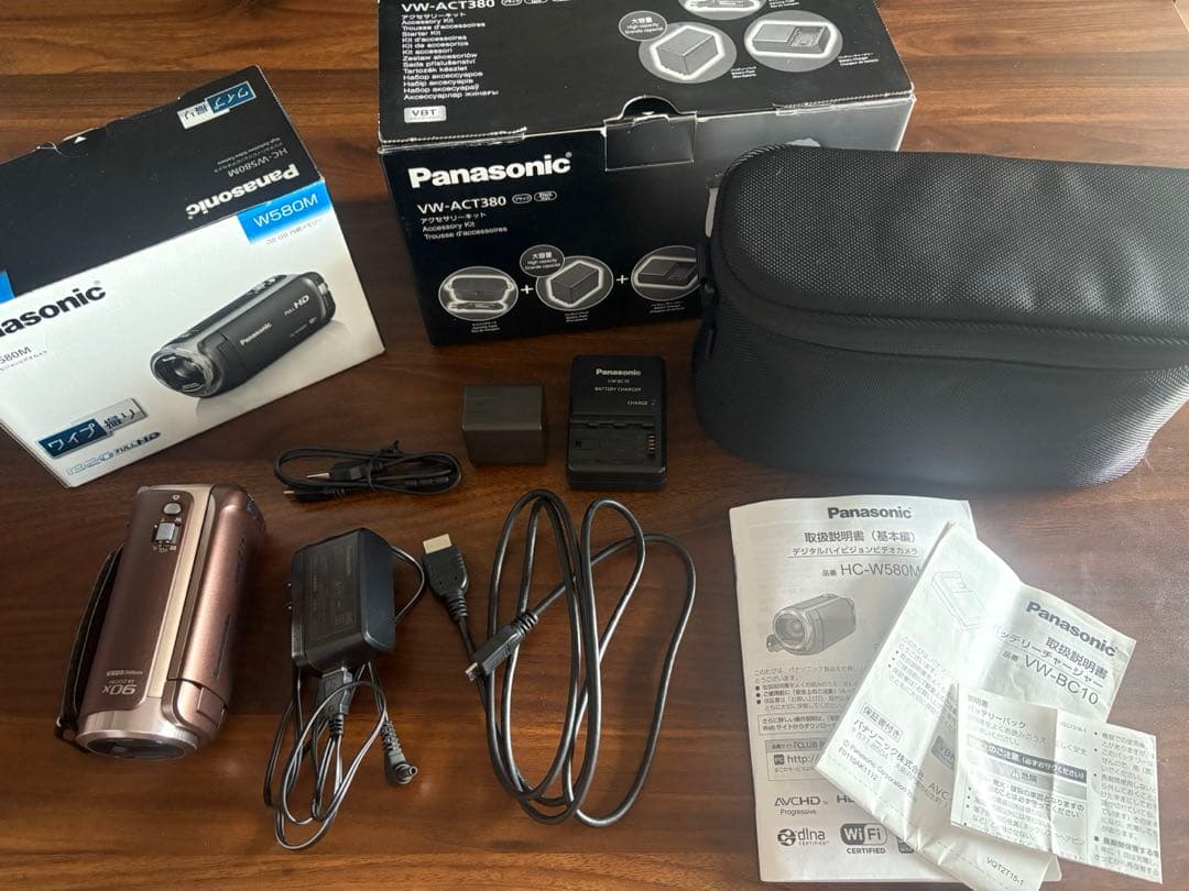 Panasonic HC-W580M ビデオカメラブラウンアクセサリーキット付き