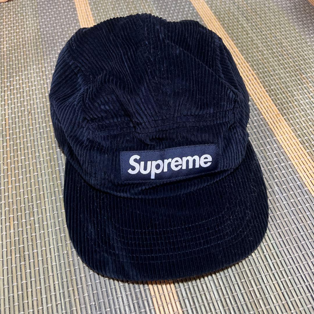Supreme ネイビー コーデュロイキャップ