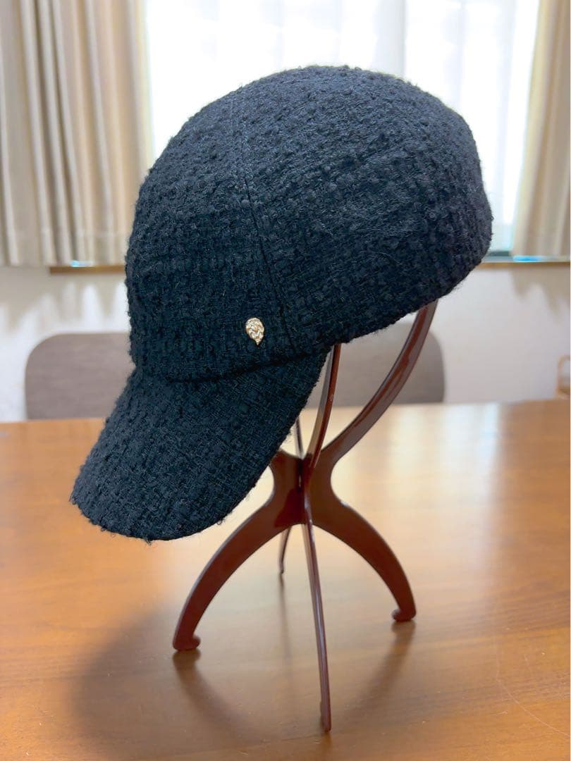 HELEN KAMINSKI 黒キャップ　ツイード