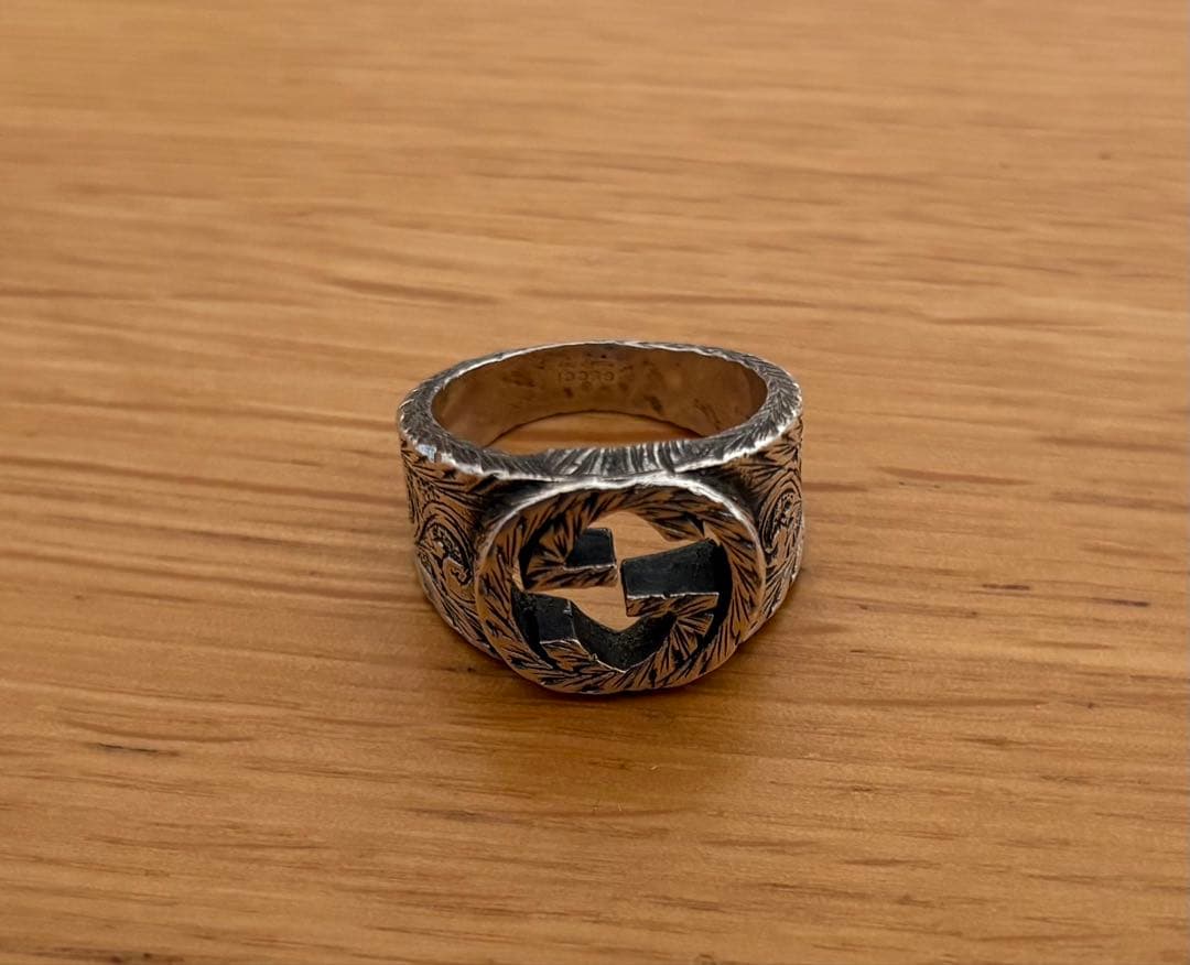 GUCCI インターロッキングG シルバーリング 指輪 保存袋付き