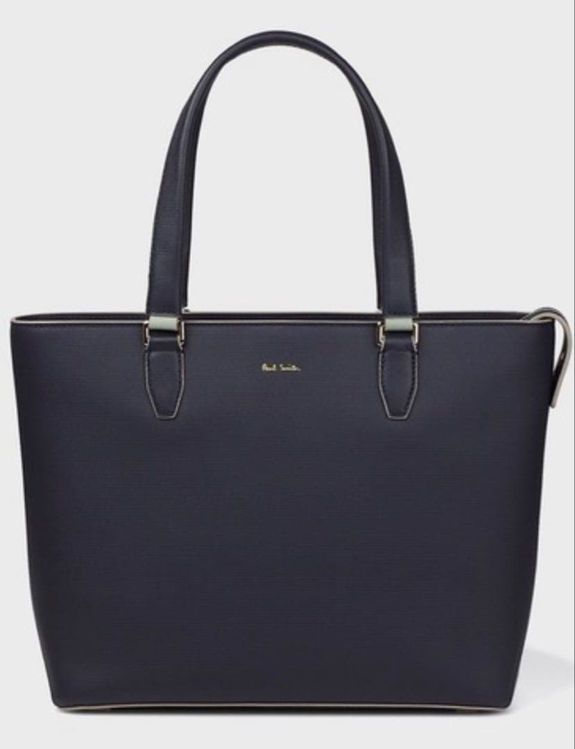 Paul Smith カラーブロックレザー トートバッグ バイカラー　ネイビー