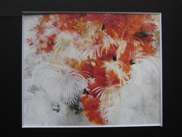 鍵谷節子、【デイゴの咲く時】、希少な額装用画集より、新品額装付、状態良好