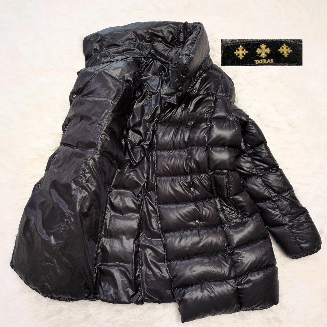 【美品】タトラス☆サイズ3　ダウンコート　ブラック　ショールカラー