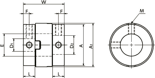MOC-28-8-8｜フレキシブルカップリング - オルダムタイプ - セット