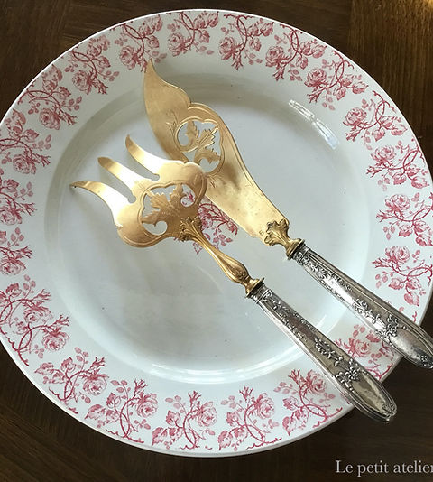 2本1組)フランス アンティーク シルバー フィッシュサーバーセット