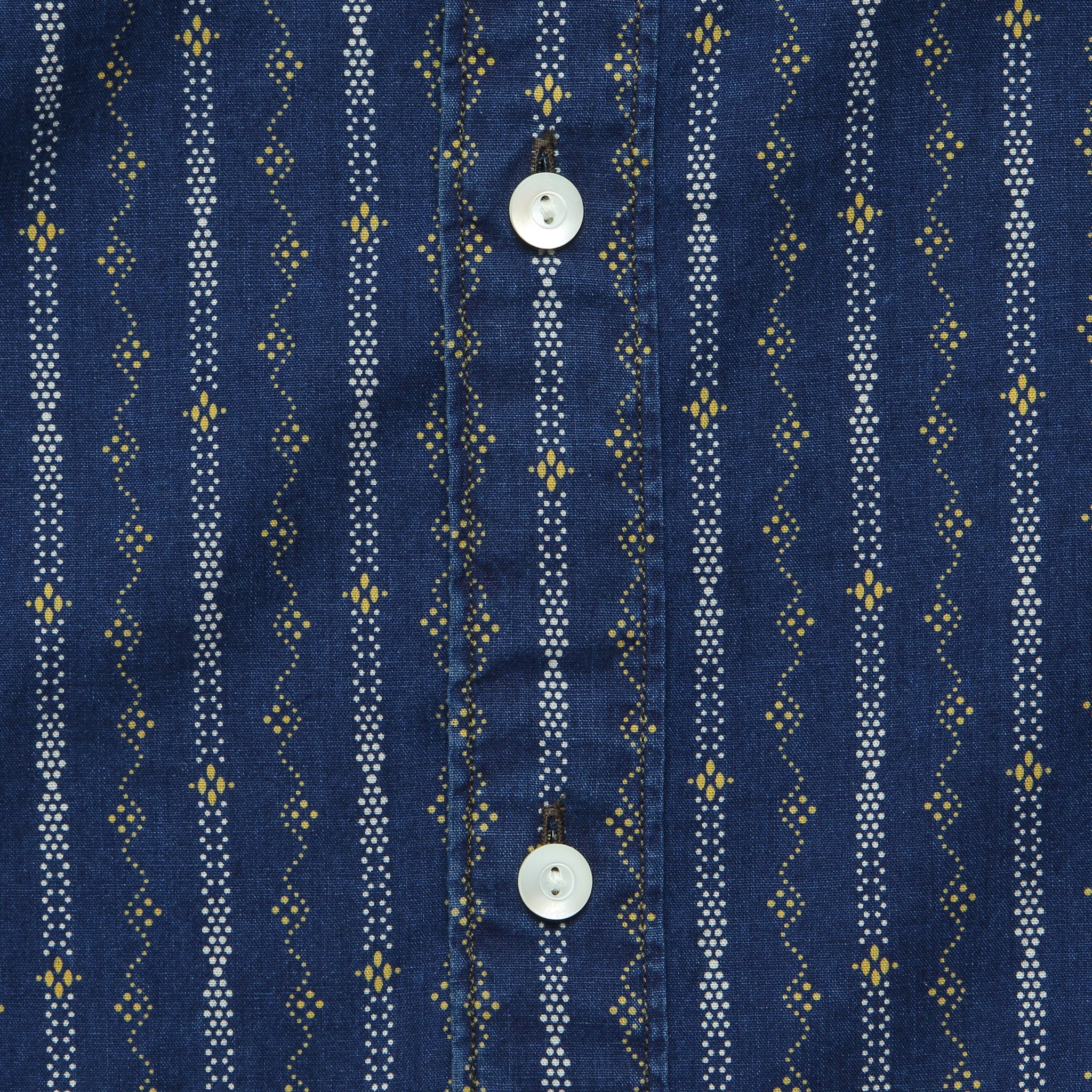 Indigo Print Workshirt - Indigo/Orange